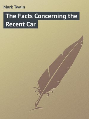 cover image of Facts Concerning the Recent Car
